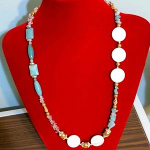 Handcrafted Amazonite/Mother of Pearl necklace